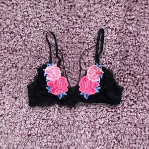 Pink Flower Bra